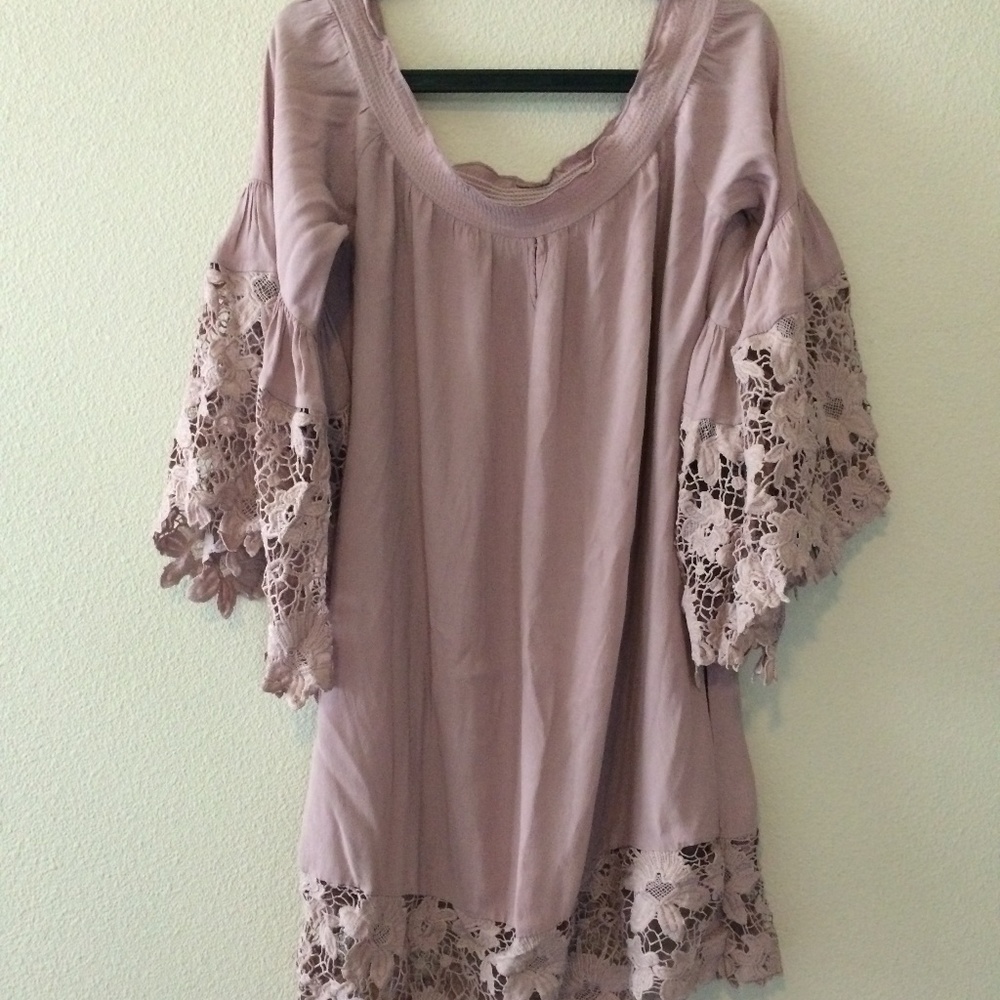 Muche Et Muchette Off the Shoulder Lace Dress O/S